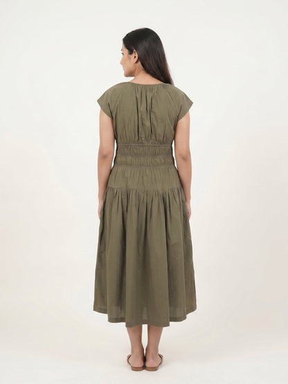 Olive Midi Dress - KAAHIRI