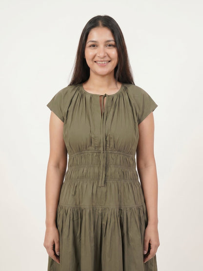 Olive Midi Dress - KAAHIRI