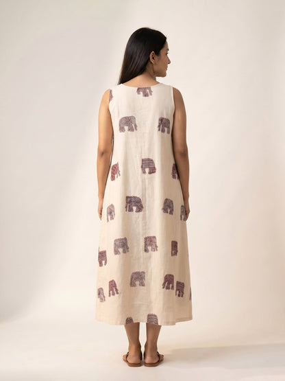 The Ivory Hathi Dress - KAAHIRI