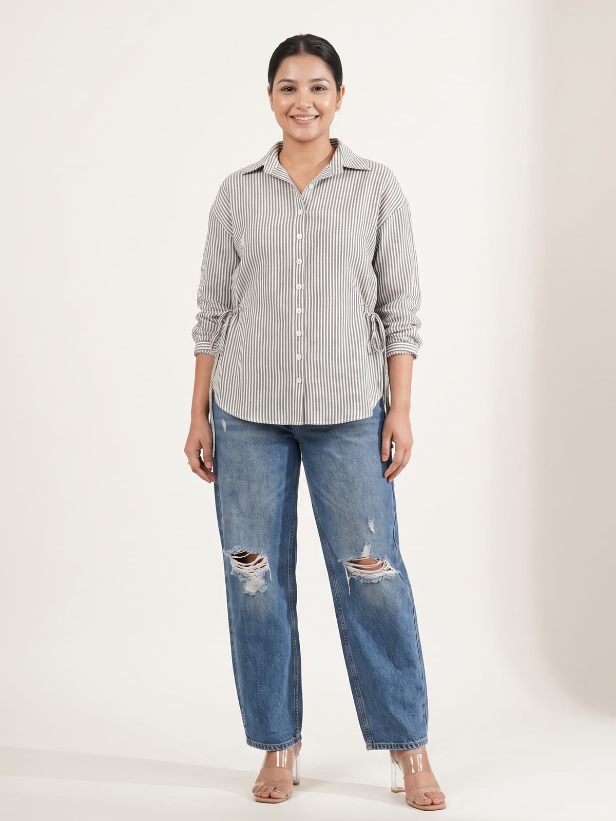 The Pinstripe Linen Shirt - KAAHIRI